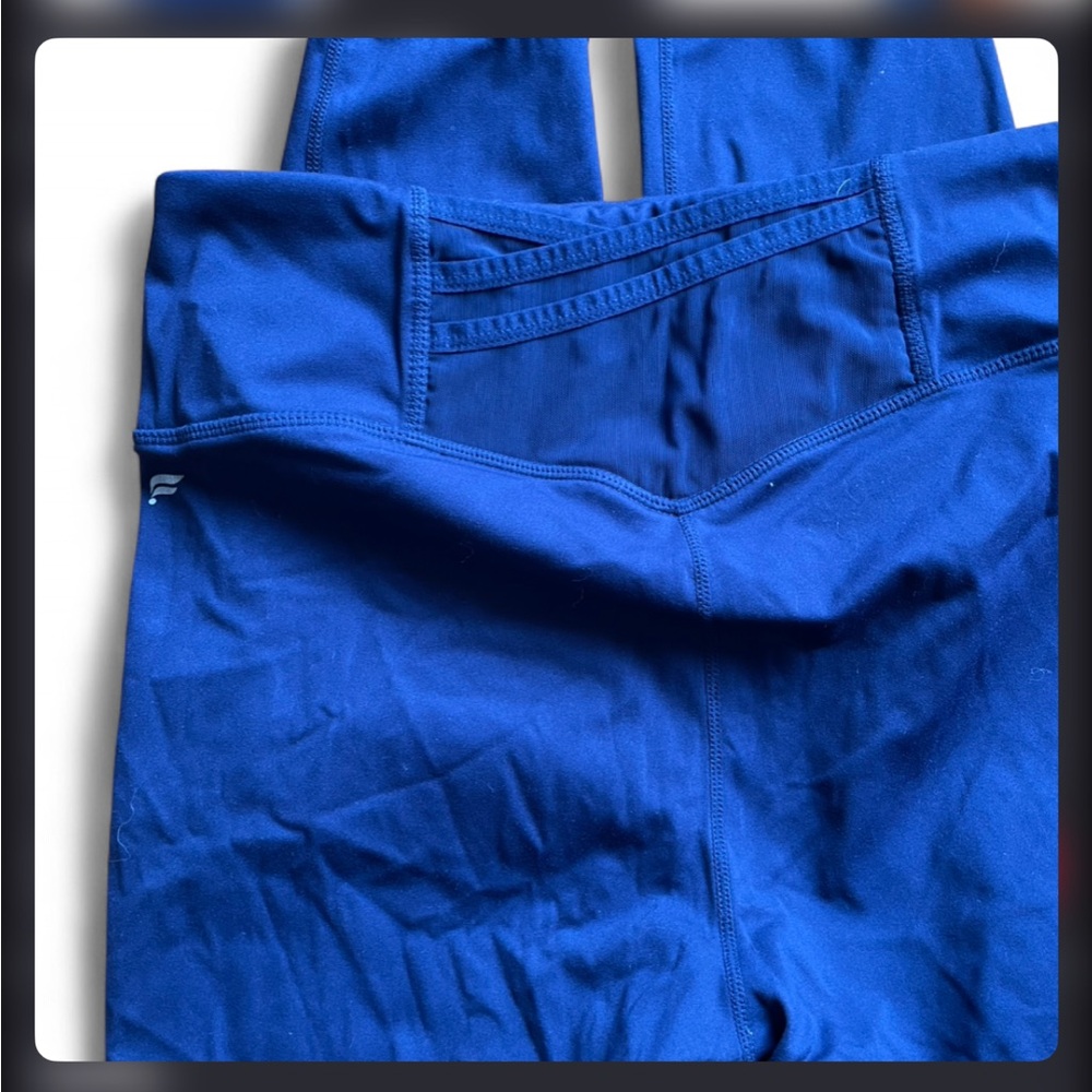 Fabletics Navy Blue Leggings - Crossover Pocket Full Length Activewear Spring